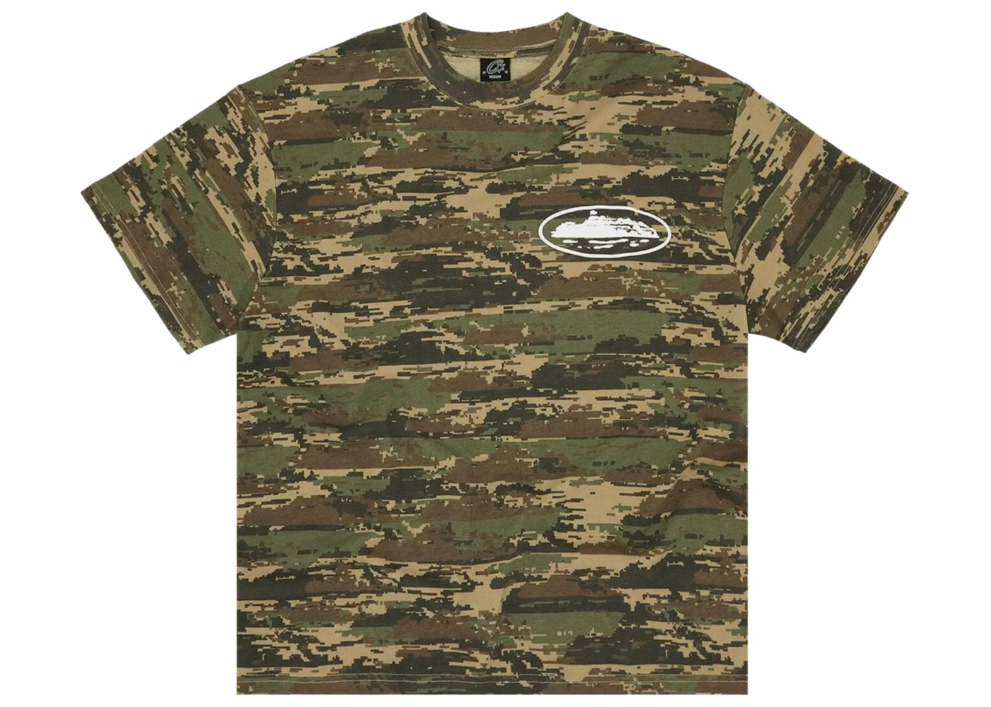 Corteiz Island Puff Print Tee Digi Green Camo