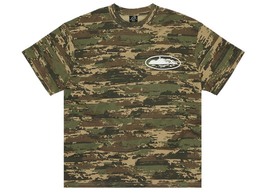 Corteiz Island Puff Print Tee Digi Green Camo