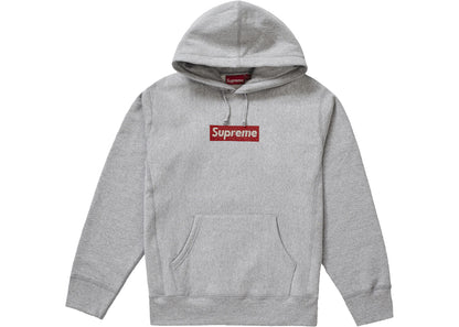 Supreme Swarovski Box Logo Hoodie Heather Grey