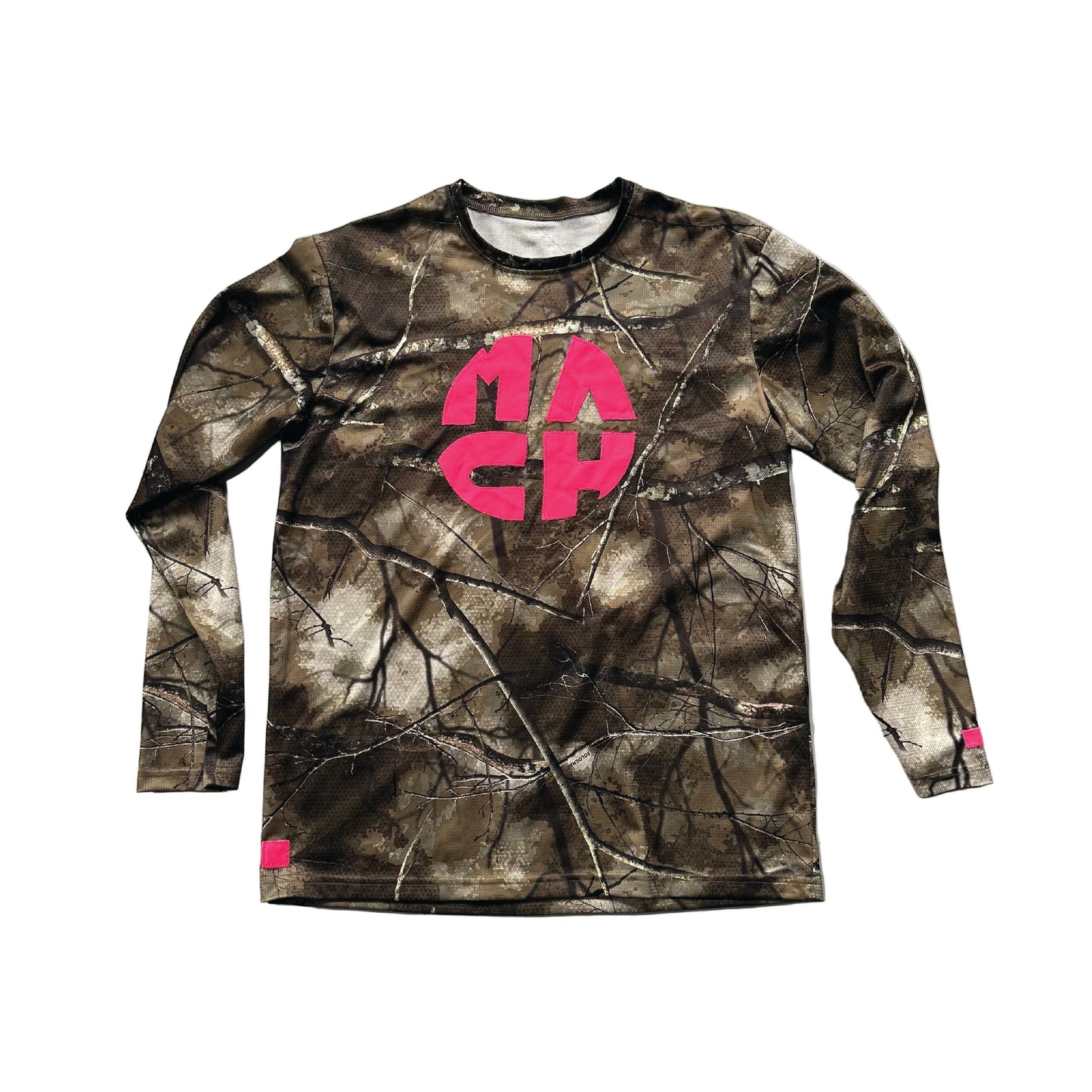 Mach Designs Real Tree Camo Iconic Pink Logo Long Sleeve Green