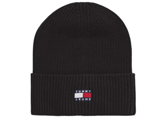 Tommy Jeans Cotton Beanie Black