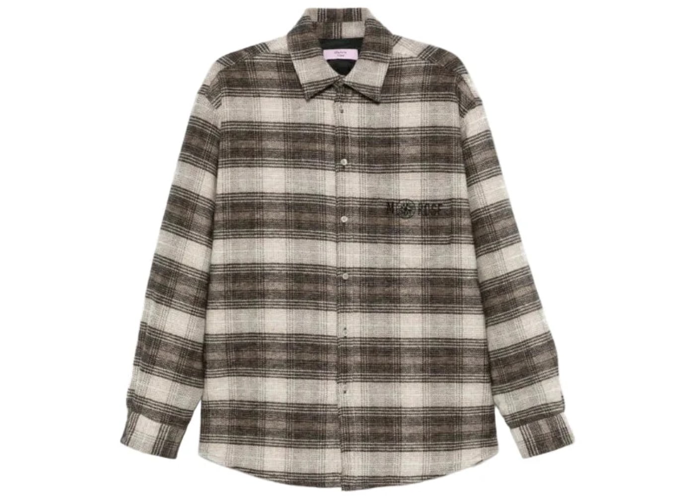 Martine Rose Check-Pattern Overshirt Jacket Brown