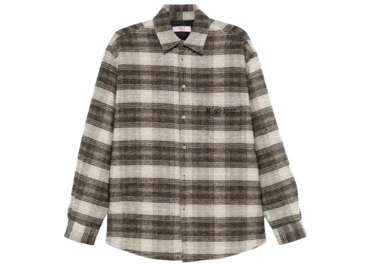 Martine Rose Check-Pattern Overshirt Jacket Brown