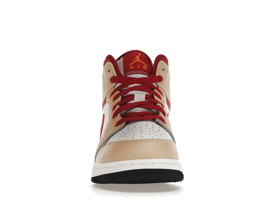 Jordan 1 Mid Light Curry Cardinal (GS)