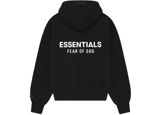 Fear of God Essentials Classic Full Zip-Up Hoodie Jet Black
