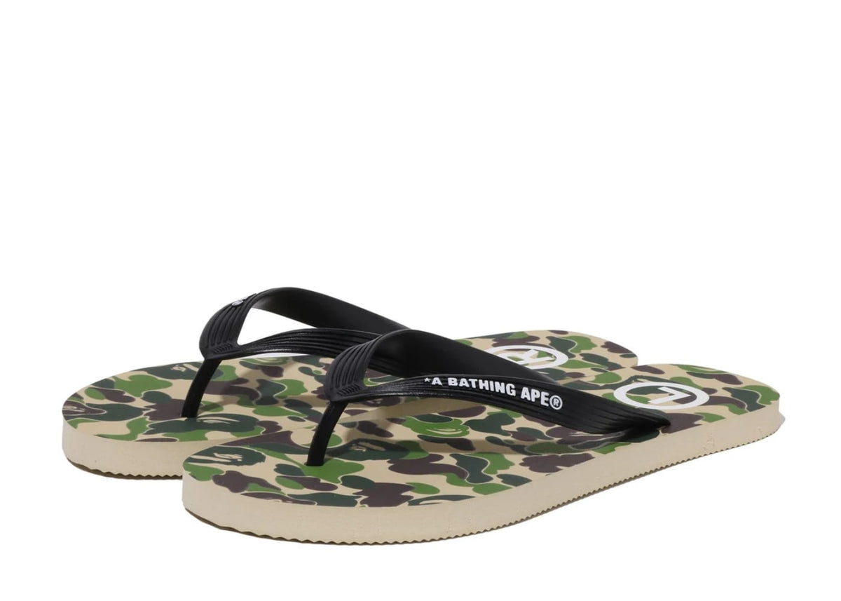 A BATHING APE Abc Camo Beach Sandals M Green