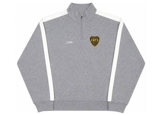 Corteiz Boca Quarter Zip Hoodie Grey