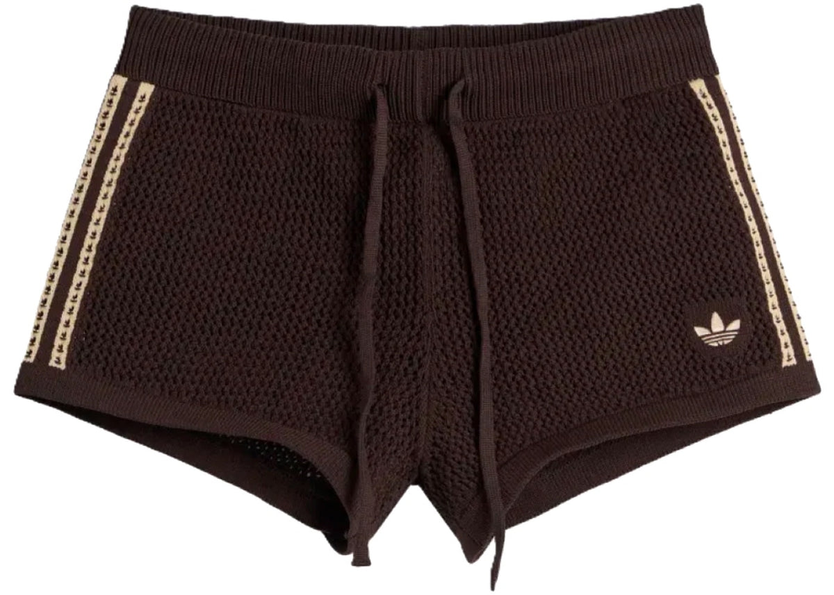 Adidas Crochet Shorts Aurora Coffee Magic Beige