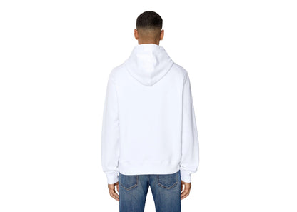 Diesel S-GINN-HOOD-E8 Logo Hoodie Bright White
