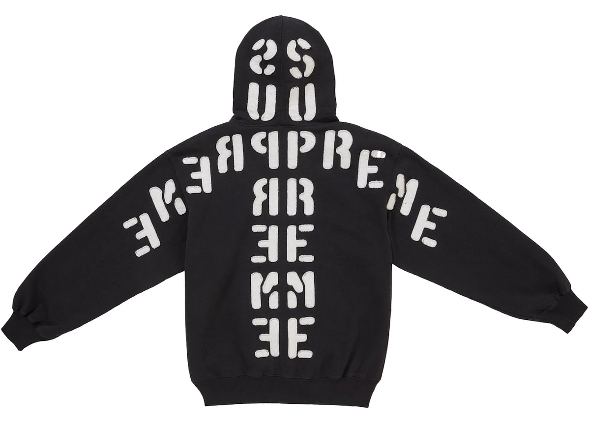 Supreme Mirrored Applique Hooded Sweatshirt Black