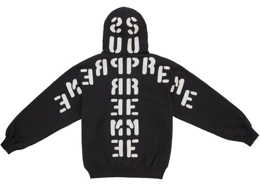 Supreme Mirrored Applique Hooded Sweatshirt Black