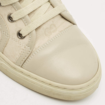 Gucci Grey GG Canvas and Leather High Top Sneakers