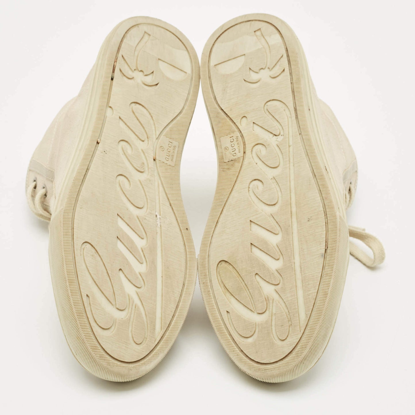 Gucci Grey GG Canvas and Leather High Top Sneakers