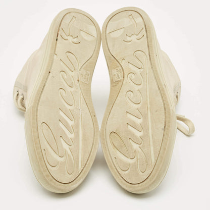 Gucci Grey GG Canvas and Leather High Top Sneakers