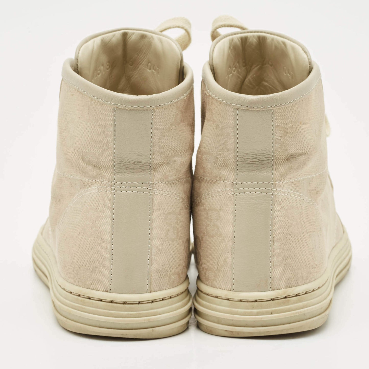 Gucci Grey GG Canvas and Leather High Top Sneakers