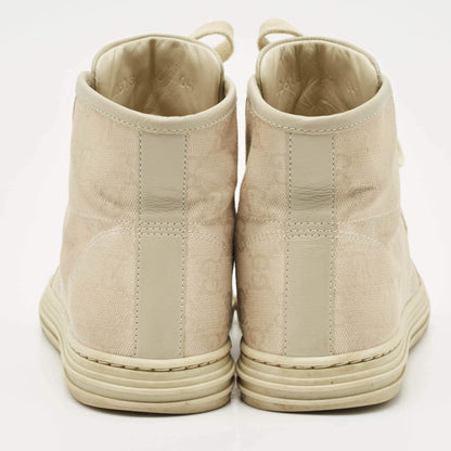 Gucci Grey GG Canvas and Leather High Top Sneakers