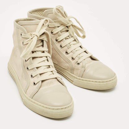 Gucci Grey GG Canvas and Leather High Top Sneakers