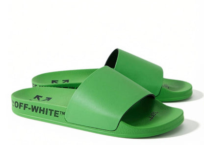 Off-White Industrial Belt Slides Green Black