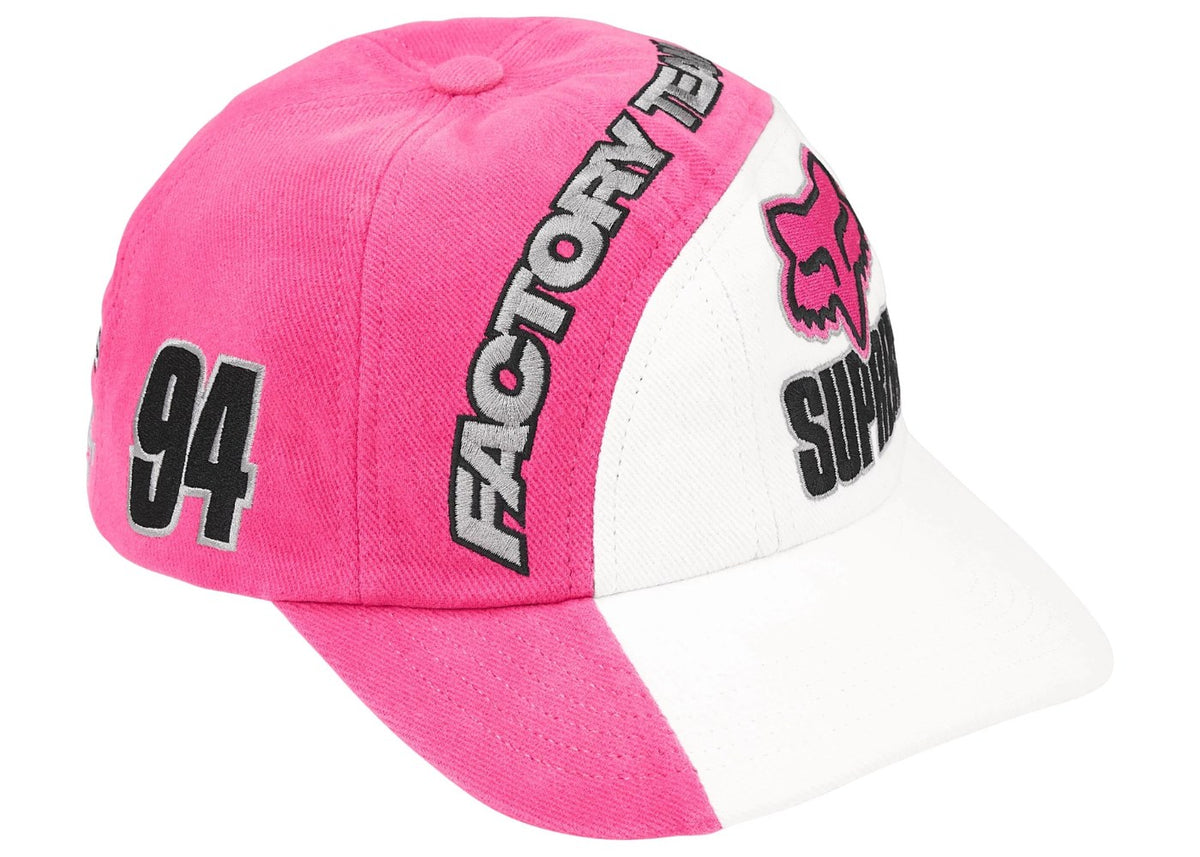 Supreme Fox Racing 6-Panel Cap (FW25) White Pink