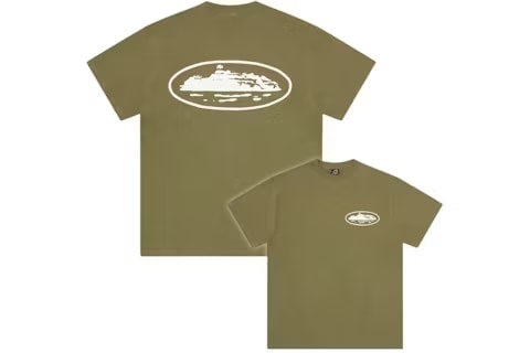 Corteiz Island Puff Print Tee Olive