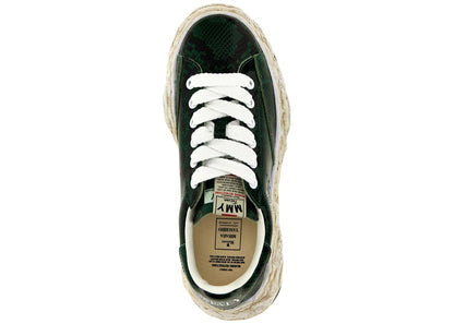 Maison Mihara Yasuhiro Charles OG Sole Leather Low Python Printed Green