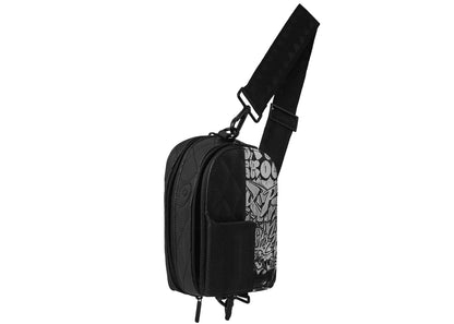 Sprayground Half Graffiti Shoulder Bag Quilted Backpack Sling Black