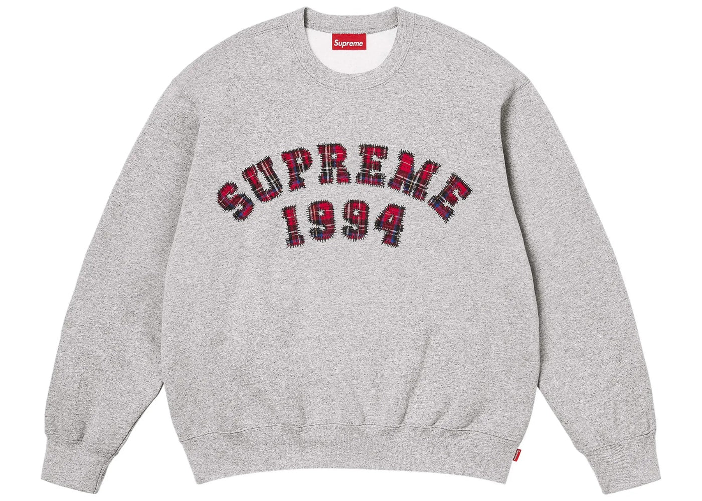 Supreme Plaid Arc Crewneck Heather Grey