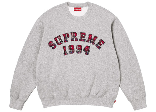 Supreme Plaid Arc Crewneck Heather Grey