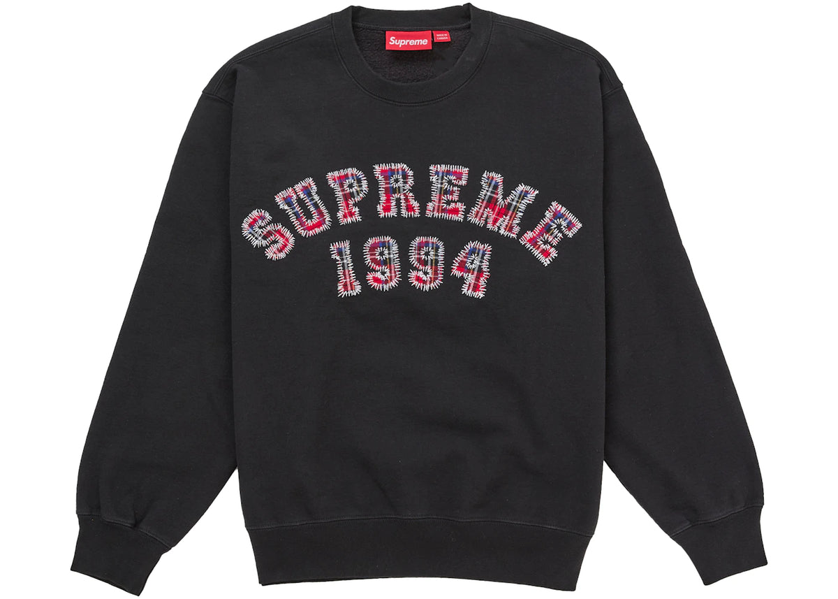 Supreme Plaid Arc Crewneck Black