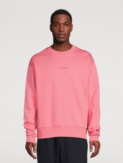 Marni logo organic cotton sweatshirt pink candy