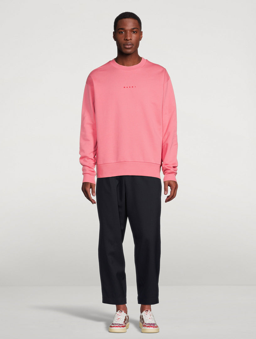 Marni logo organic cotton sweatshirt pink candy