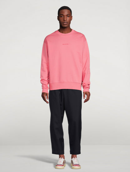 Marni logo organic cotton sweatshirt pink candy