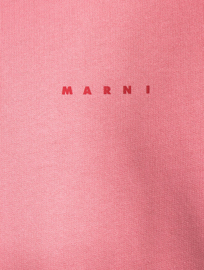 Marni logo organic cotton sweatshirt pink candy