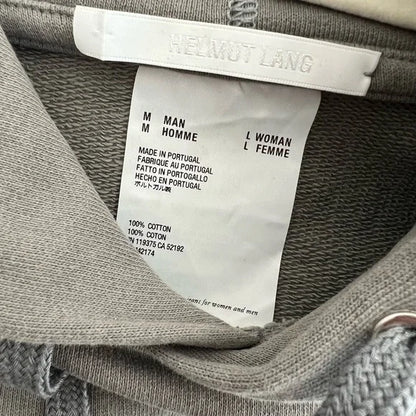 Helmut Lang Embroidered Logo Grey Hoodie Sweatshirt