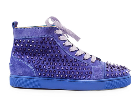 Christian Louboutin Louis Spike Leather Sneakers Purple