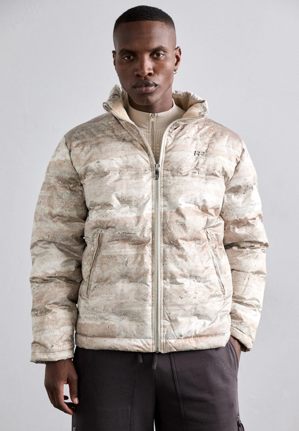 Filling Pieces Puffer Down Jacket Travertine Sand