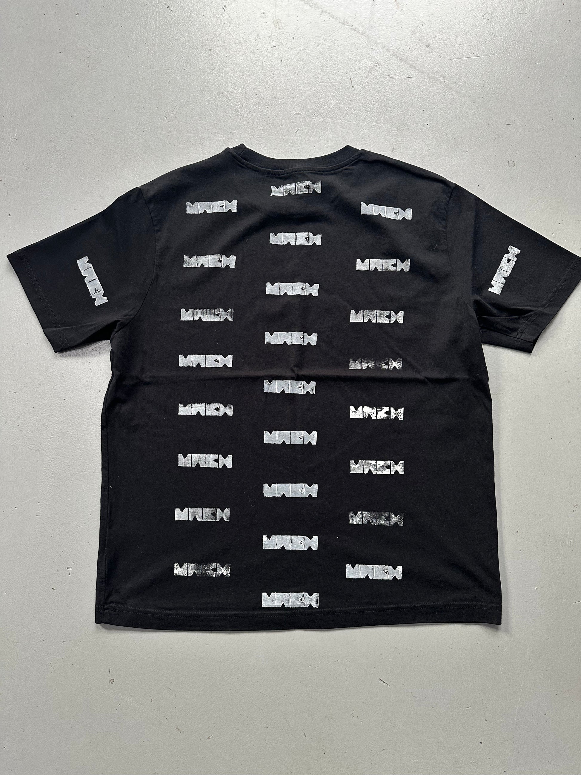 Mach Designs White All Over Print Classic Logo T-shirt Black