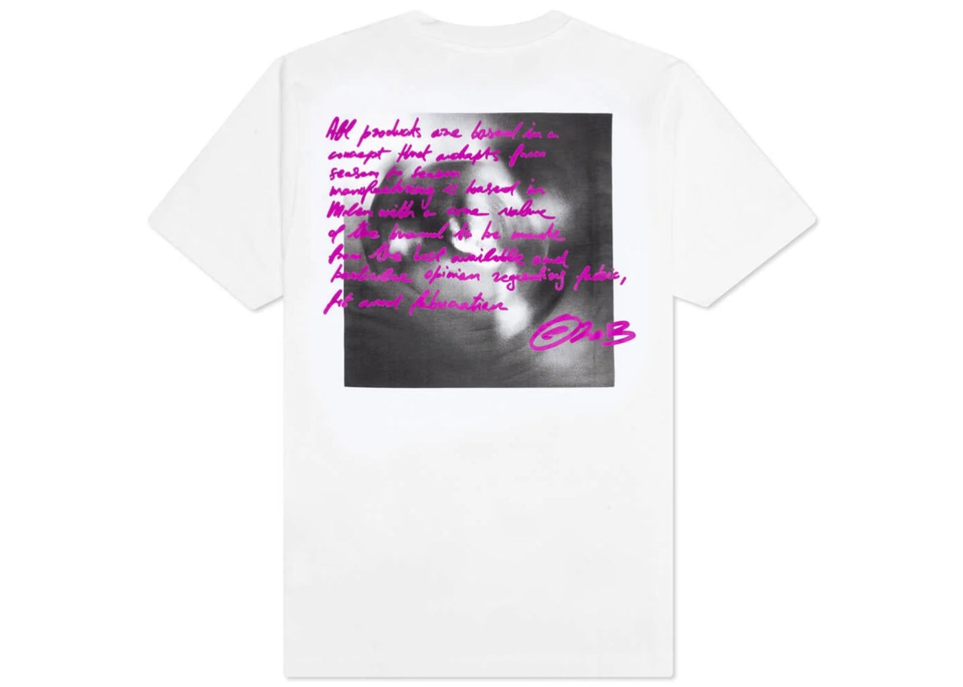 Off White Tornado Type Slim S/S Tee White Fuchia