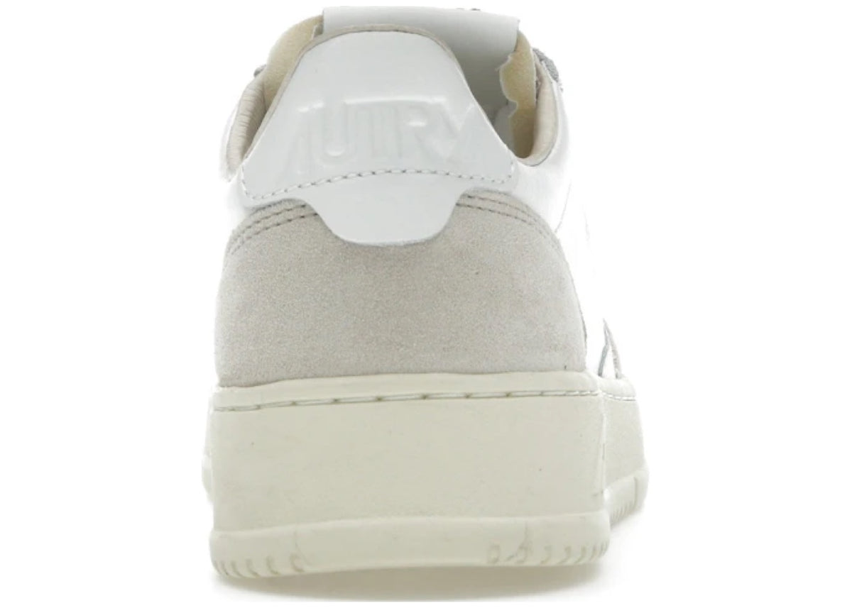 Autry Medalist Leather Low White Beige Suede (Women's)