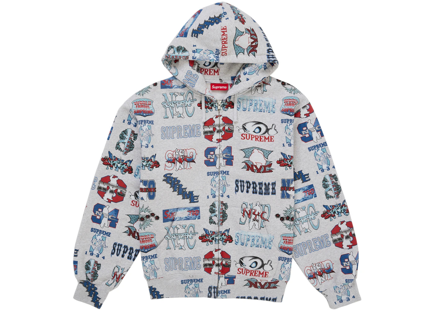 Supreme Flash Zip Up Hooded Sweatshirt White