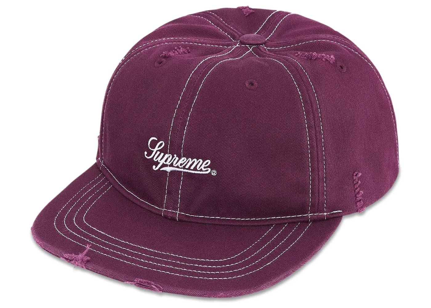 Supreme Distressed Script 6-Panel Red