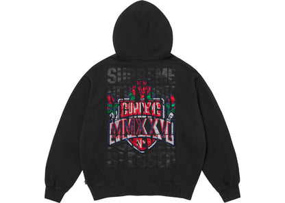 Supreme Blessed Applique Zip Up Hooded Sweatshirt Hoodie Black