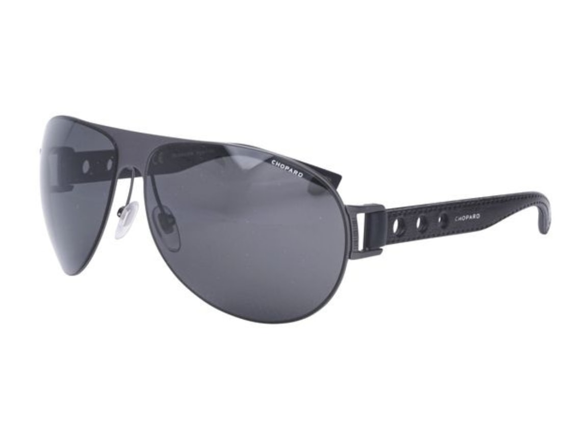 Chopard Aviator Black Frame Grey Mirrored Sunglasses