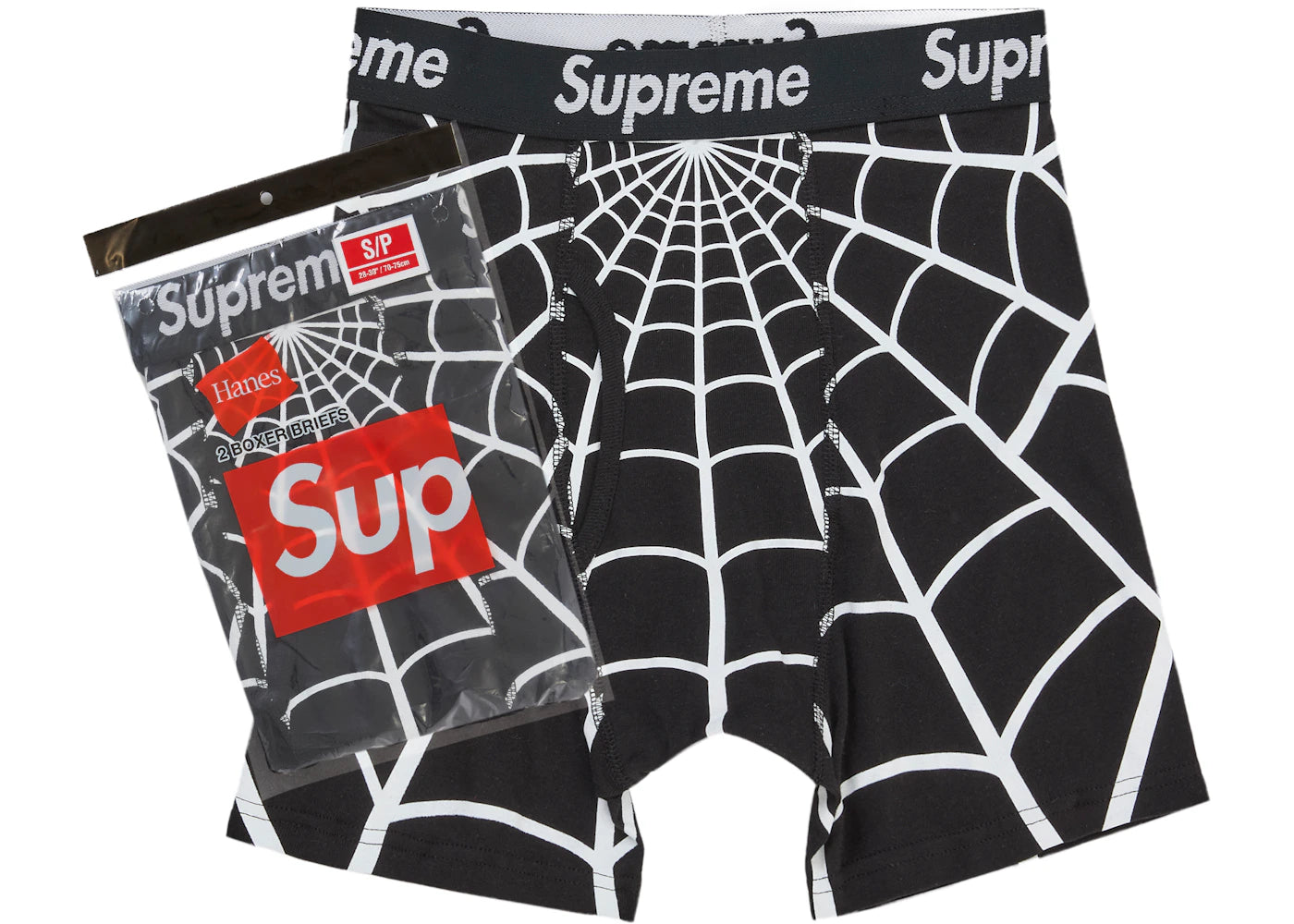 Supreme Hanes Spider-Man Boxer Briefs (2 Pack) Black Boxerky