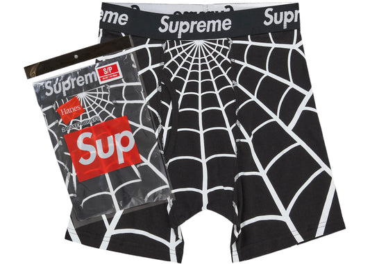 Supreme Hanes Spider-Man Boxer Briefs (2 Pack) Black Boxerky