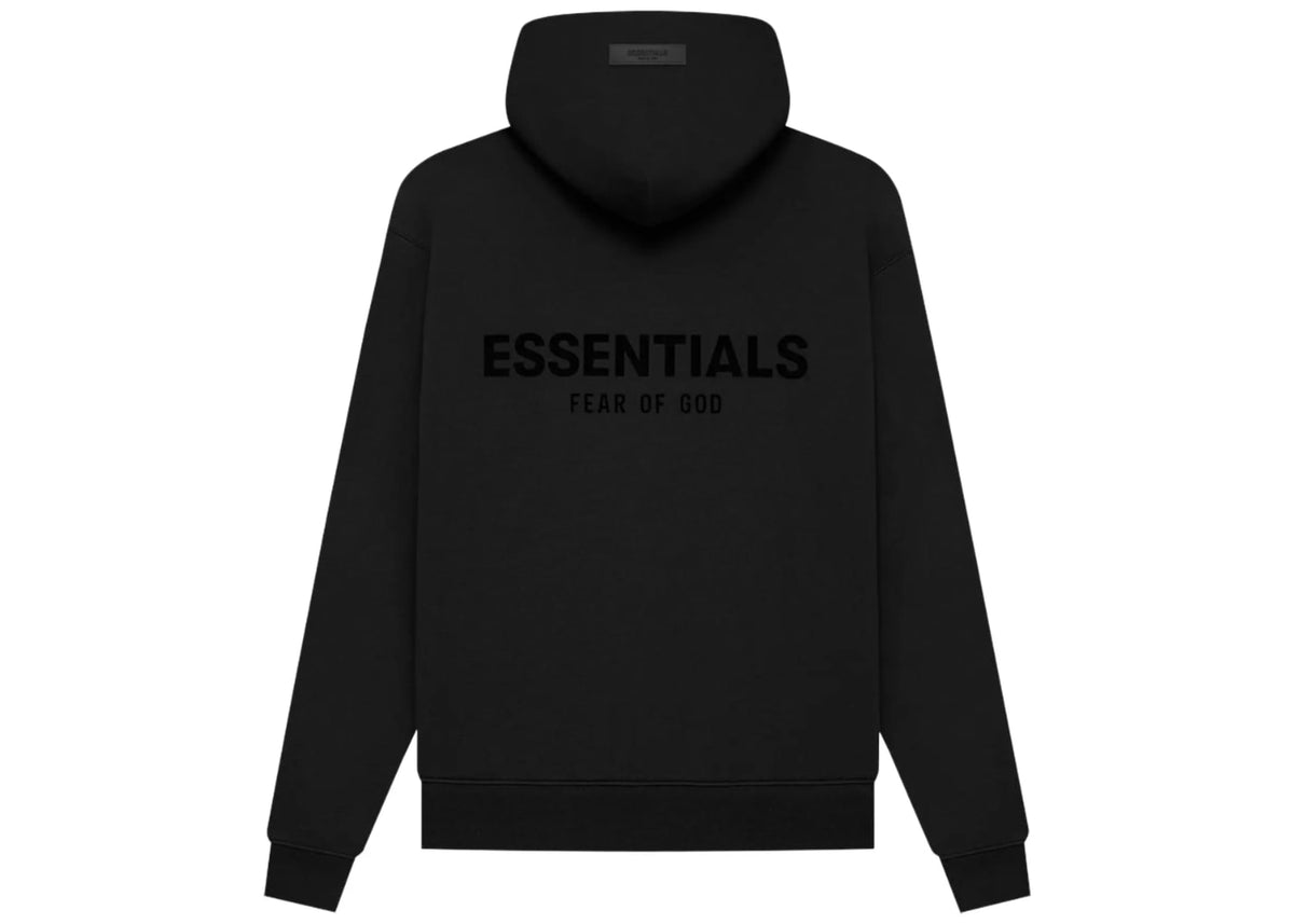 Fear of God Essentials Pullover Chest Logo Hoodie Stretch Limo Black