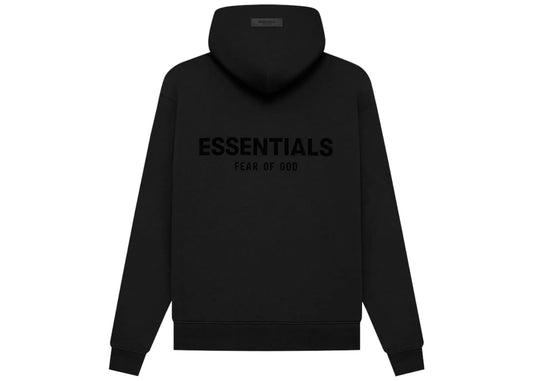 Fear of God Essentials Pullover Chest Logo Hoodie Stretch Limo Black