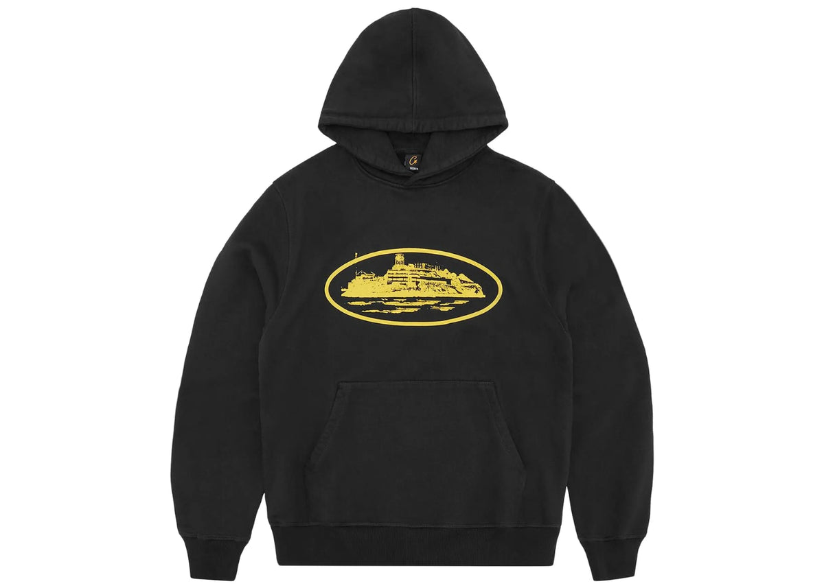 Corteiz Alcatraz Hoodie Black Yellow