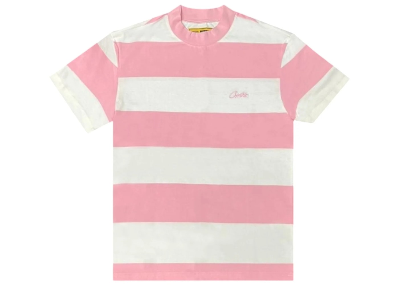 Corteiz Allstarz Striped Tee White Pink