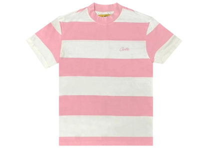 Corteiz Allstarz Striped Tee White Pink